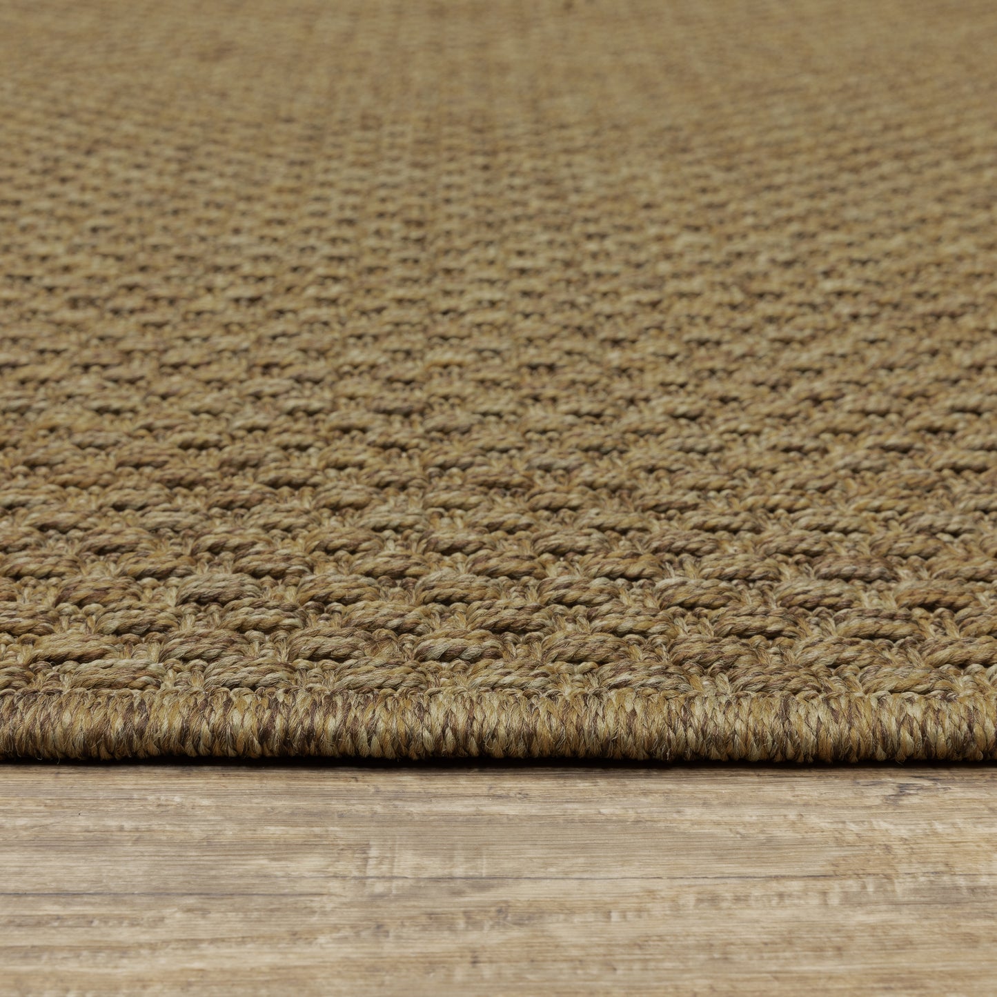 Karavia Solid Tan/ Tan Abstract Flat Weave Rug