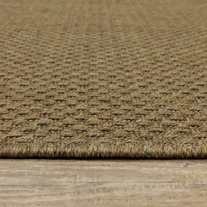 Karavia Solid Tan/ Tan Abstract Flat Weave Rug