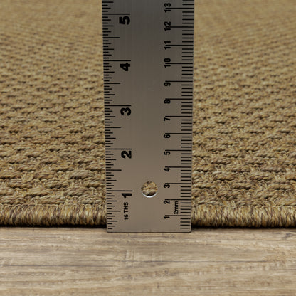 Karavia Solid Tan/ Tan Abstract Flat Weave Rug