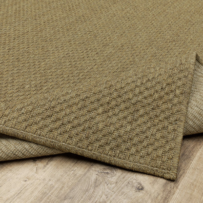 Karavia Solid Tan/ Tan Abstract Flat Weave Rug