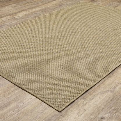 Karavia Solid Sand/ Sand Abstract Flat Weave Rug