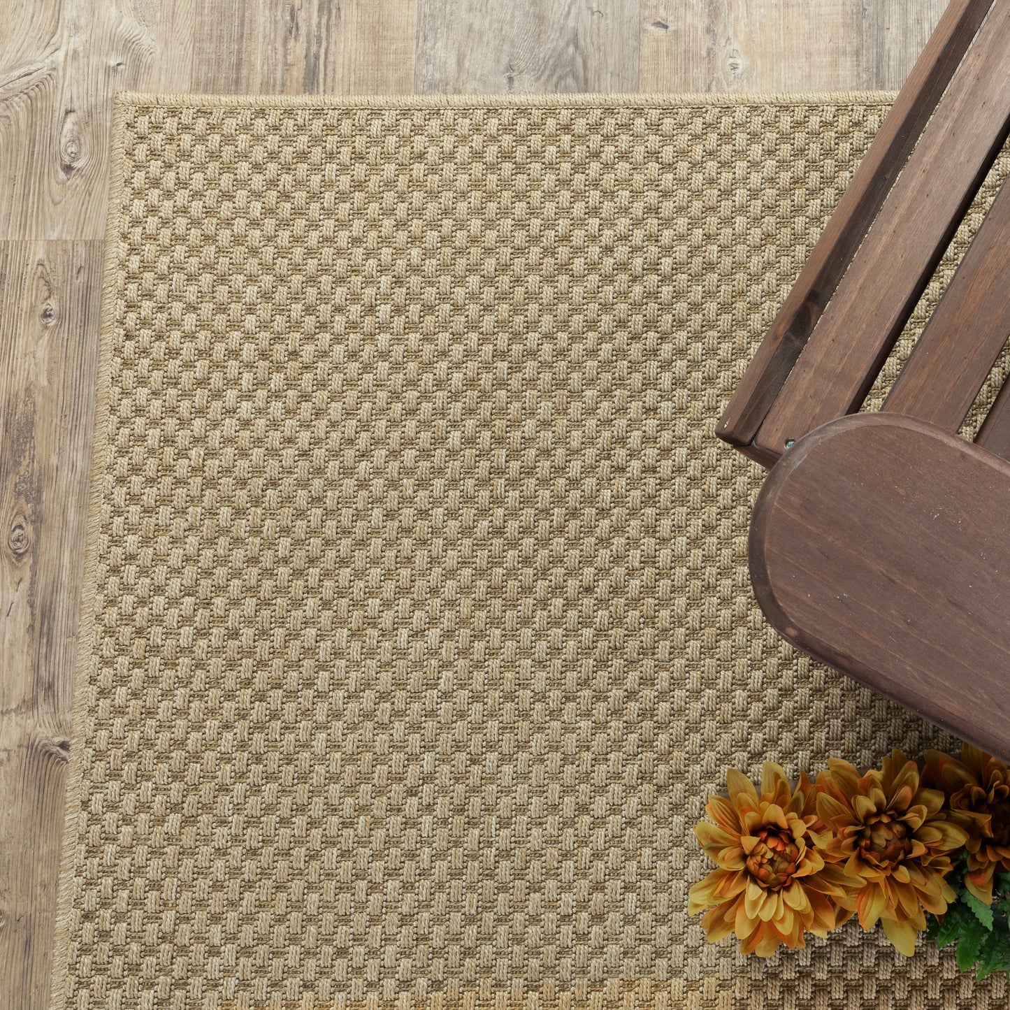 Karavia Solid Sand/ Sand Abstract Flat Weave Rug