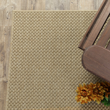 Karavia Solid Sand/ Sand Abstract Flat Weave Rug