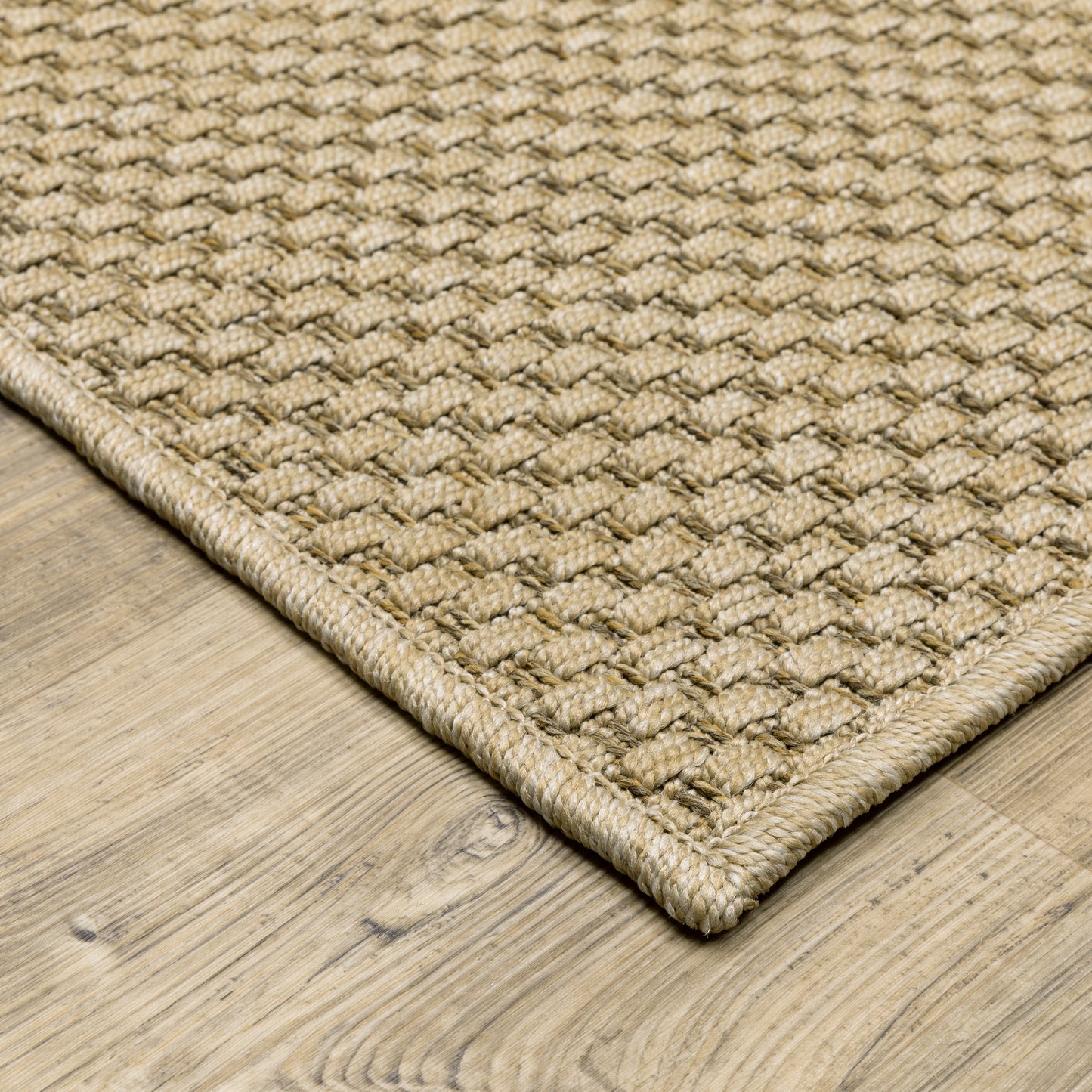 Karavia Solid Sand/ Sand Abstract Flat Weave Rug