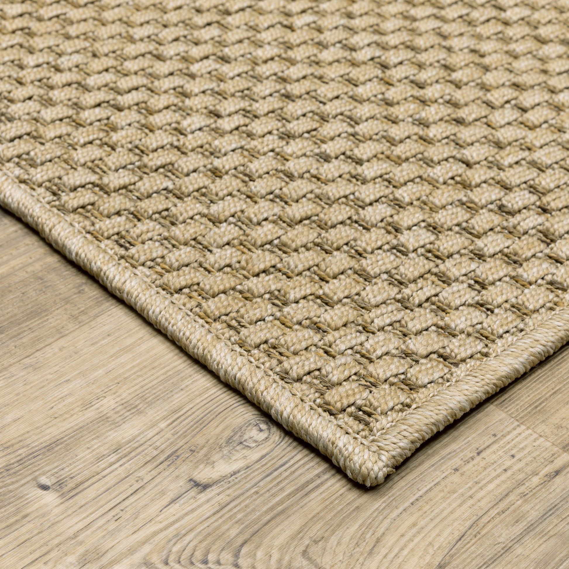 Karavia Solid Sand/ Sand Abstract Flat Weave Rug