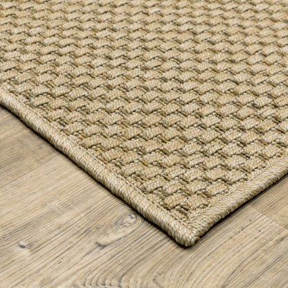 Karavia Solid Sand/ Sand Abstract Flat Weave Rug
