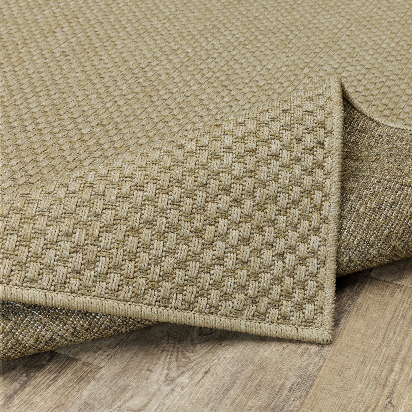 Karavia Solid Sand/ Sand Abstract Flat Weave Rug