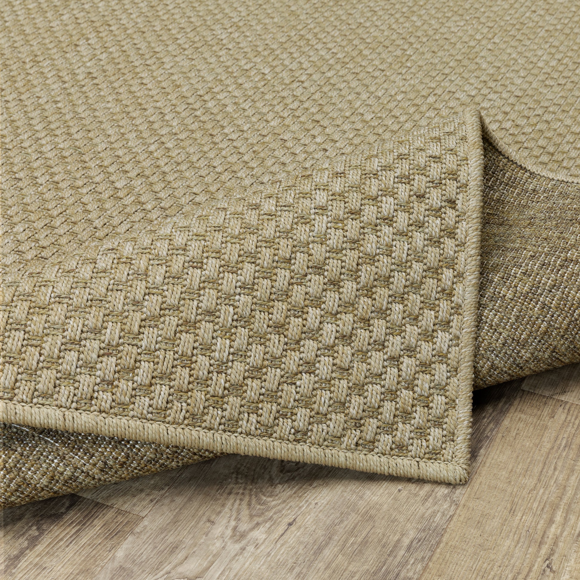 Karavia Solid Sand/ Sand Abstract Flat Weave Rug