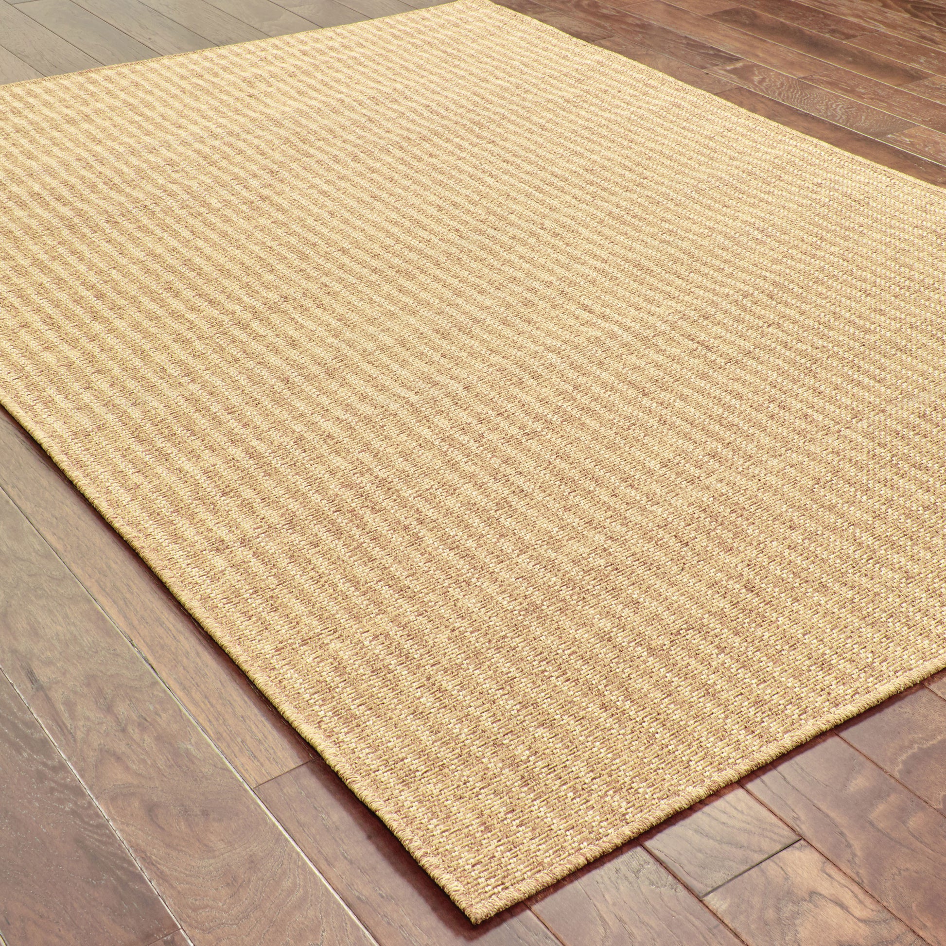 Karavia Stripe Tan/ Tan Abstract Flat Weave Rug
