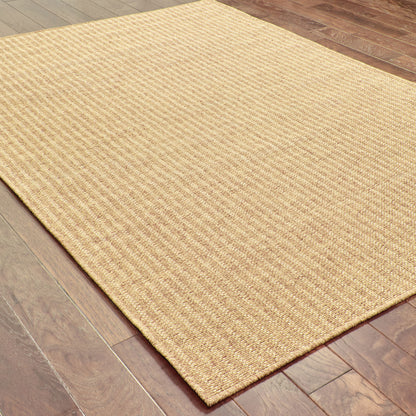 Karavia Stripe Tan/ Tan Abstract Flat Weave Rug