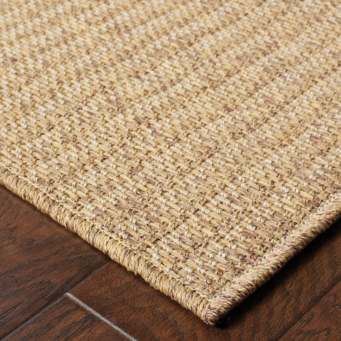 Karavia Stripe Tan/ Tan Abstract Flat Weave Rug