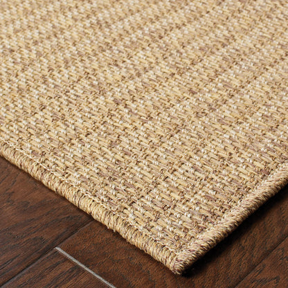 Karavia Stripe Tan/ Tan Abstract Flat Weave Rug