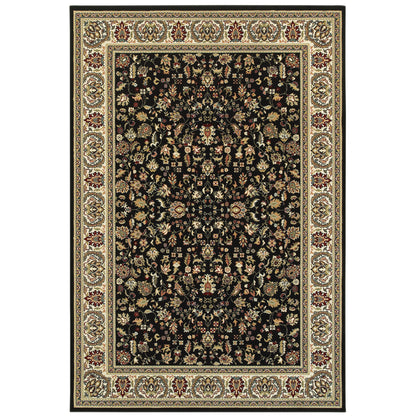 Kashan 108B1 Black Oriental Rug