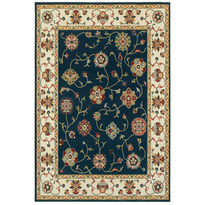 Kashan 2336B Navy Floral Rug