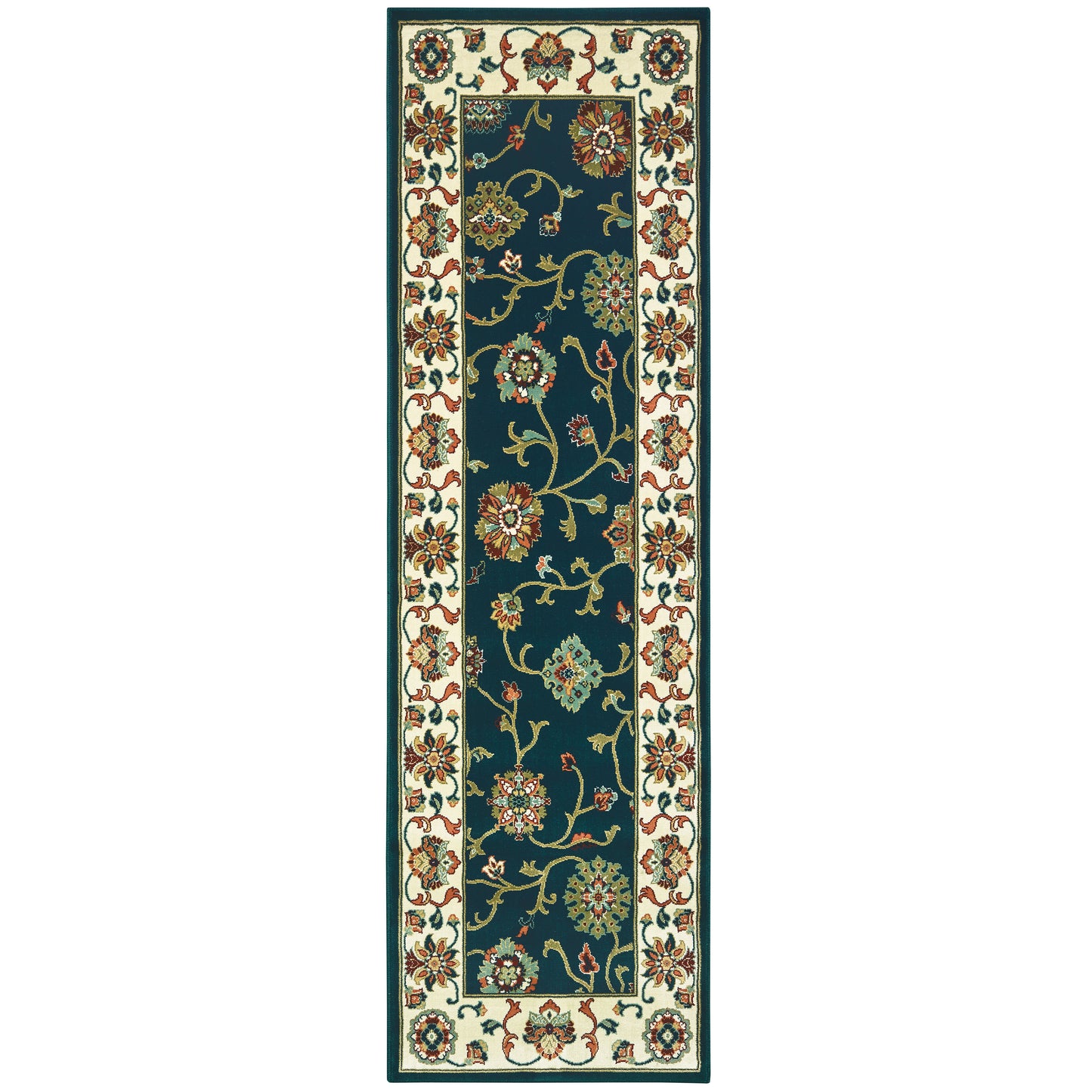 Kashan 2336B Navy Floral Rug
