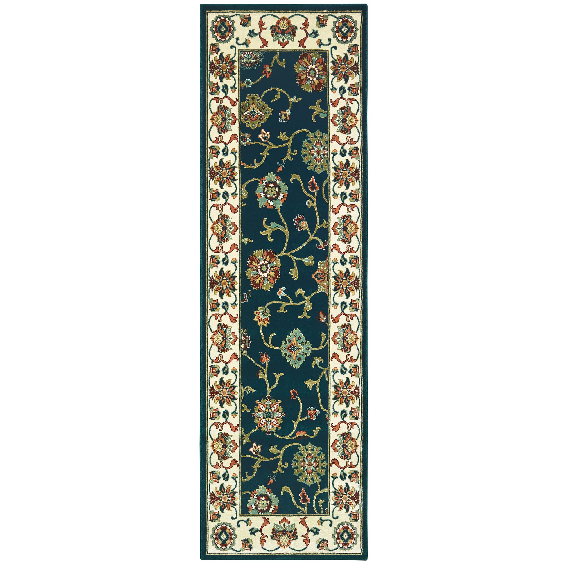 Kashan 2336B Navy Floral Rug