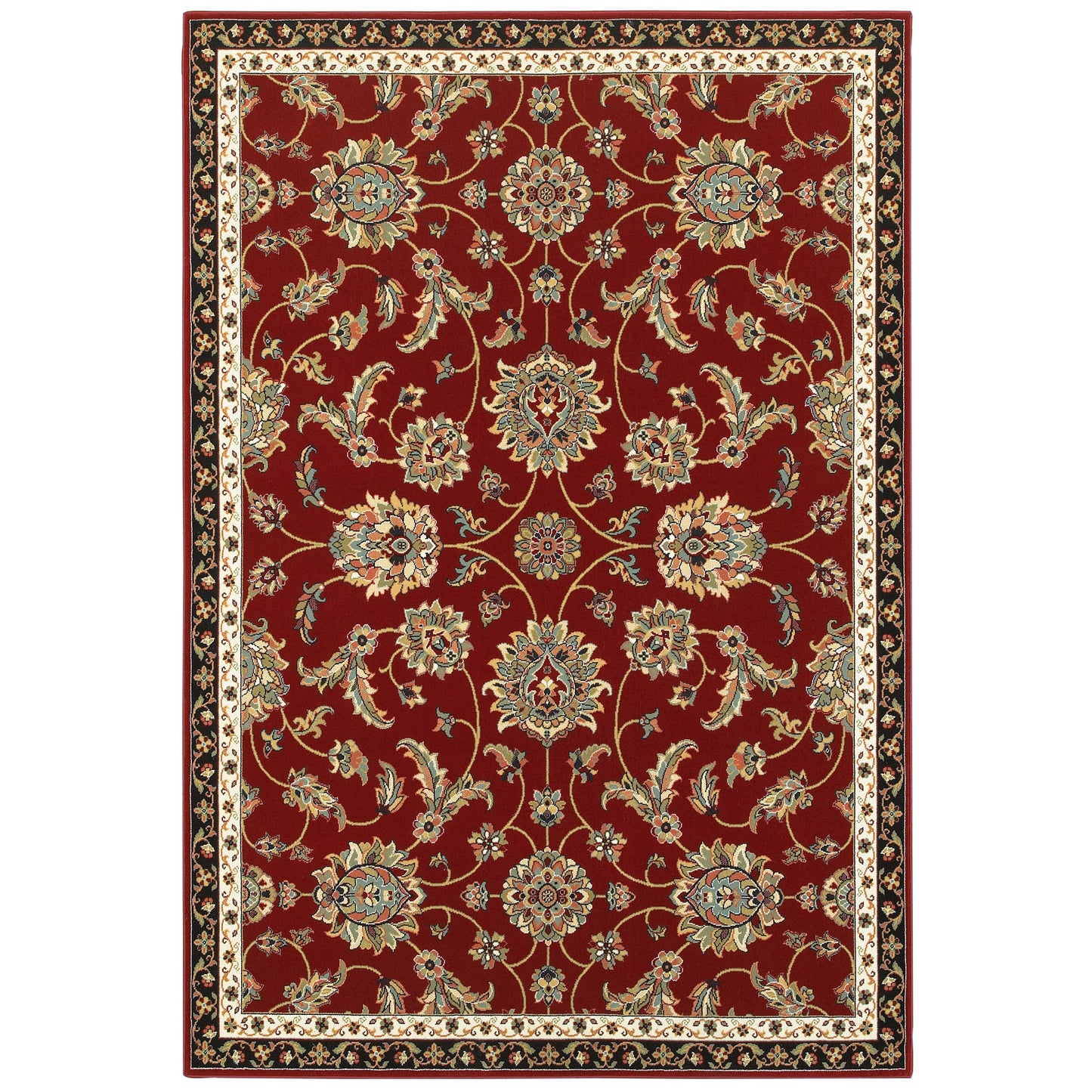 Kashan 370RI Red Floral Rug