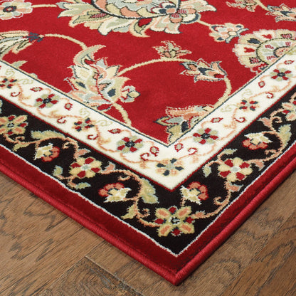 Kashan Floral Red/ Multi Oriental Cut Pile Rug