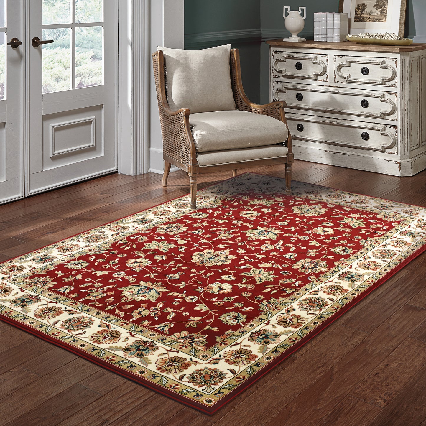 Kashan 4929R Red Floral Rug