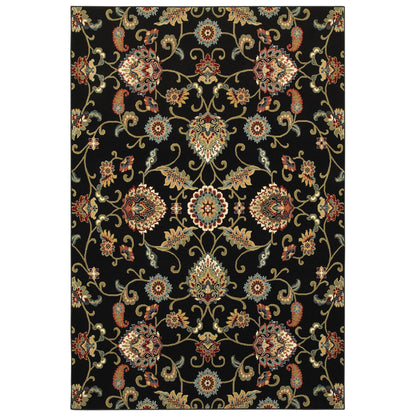 Kashan 9946K Black Oriental Rug