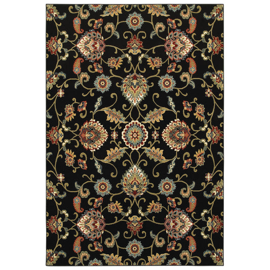 Kashan 9946K Black Oriental Rug