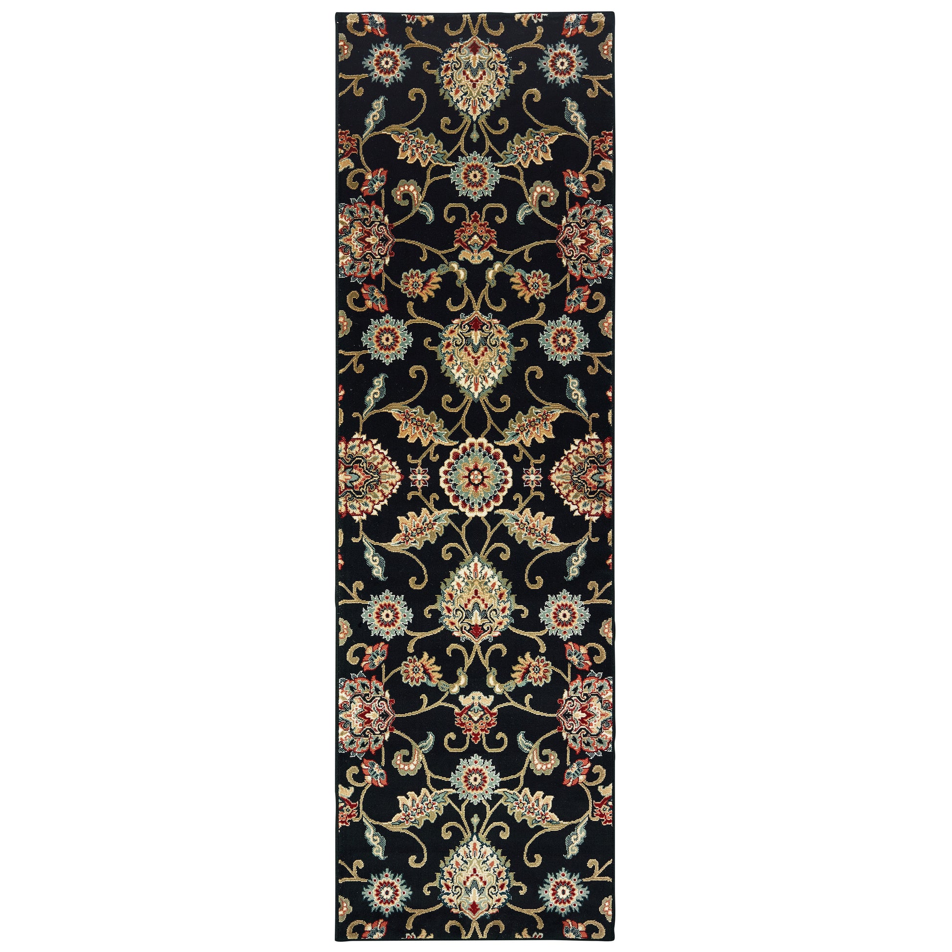 Kashan 9946K Black Oriental Rug