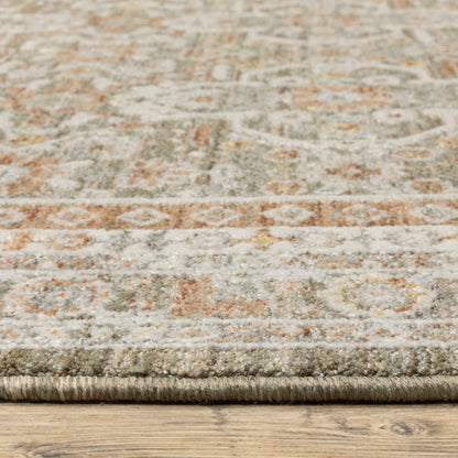 Keaton Medallion Brown/ Rust Floral Cut Pile Rug