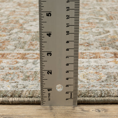 Keaton Medallion Brown/ Rust Floral Cut Pile Rug