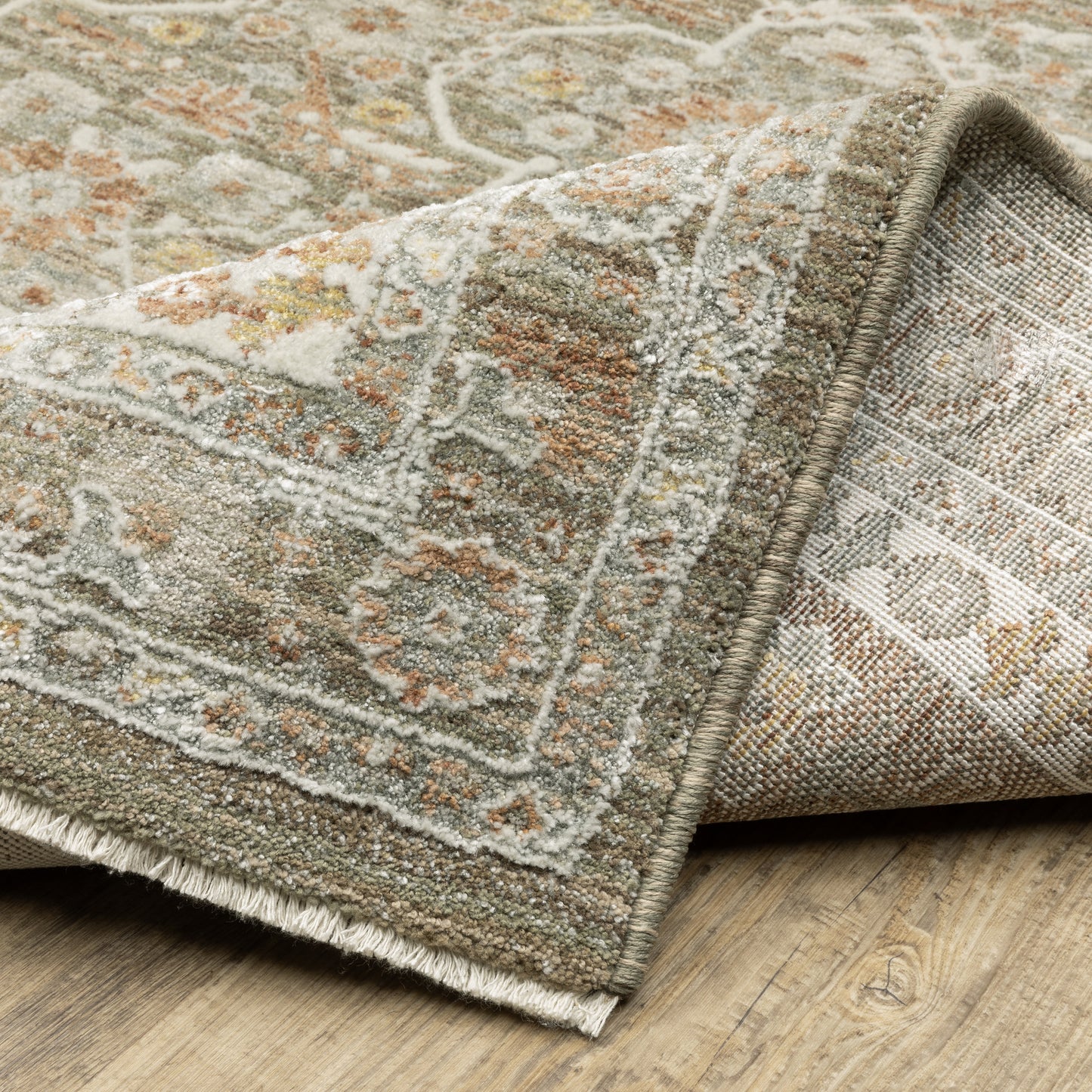 Keaton Medallion Brown/ Rust Floral Cut Pile Rug
