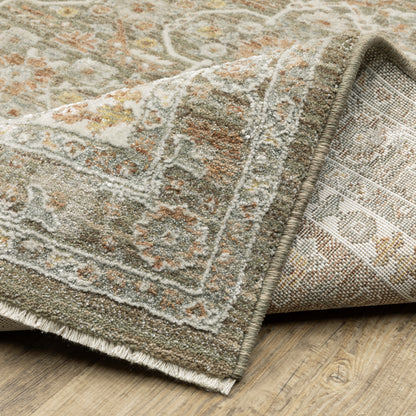 Keaton Medallion Brown/ Rust Floral Cut Pile Rug