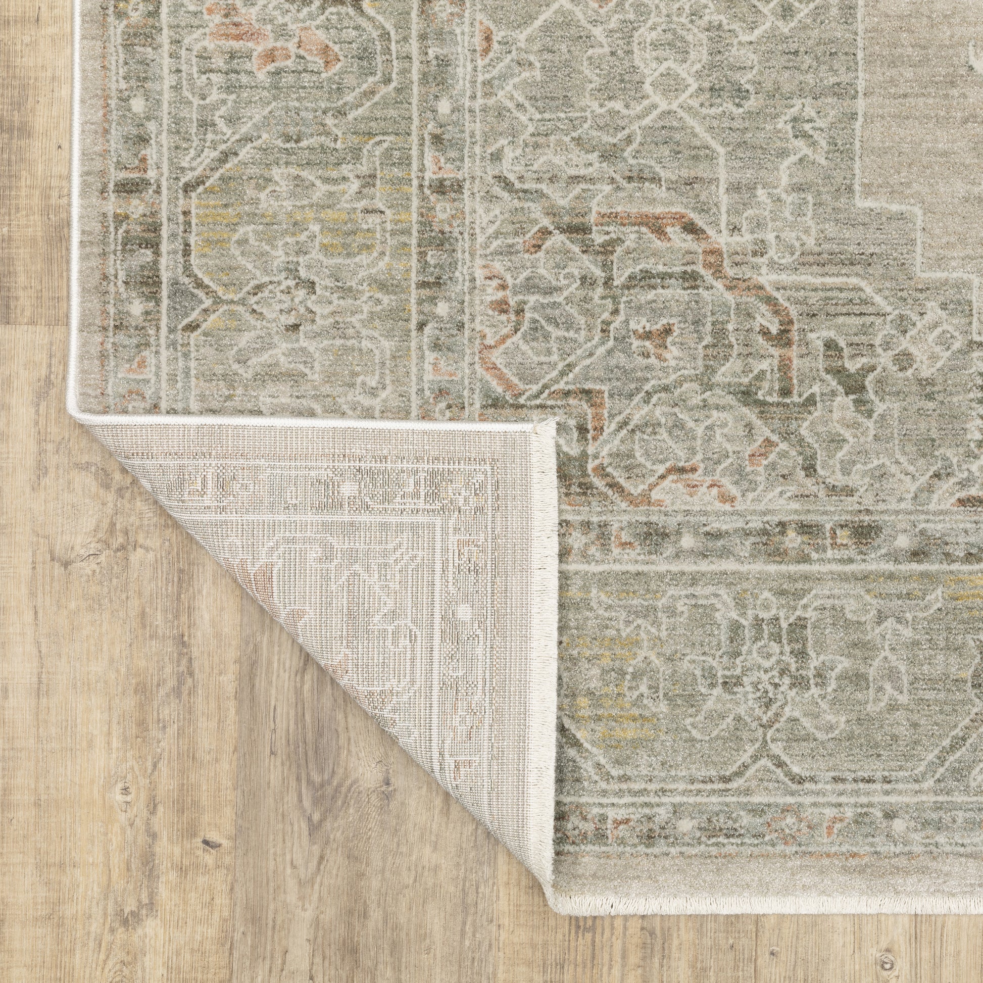 Keaton Medallion Beige/ Multi Distressed Cut Pile Rug