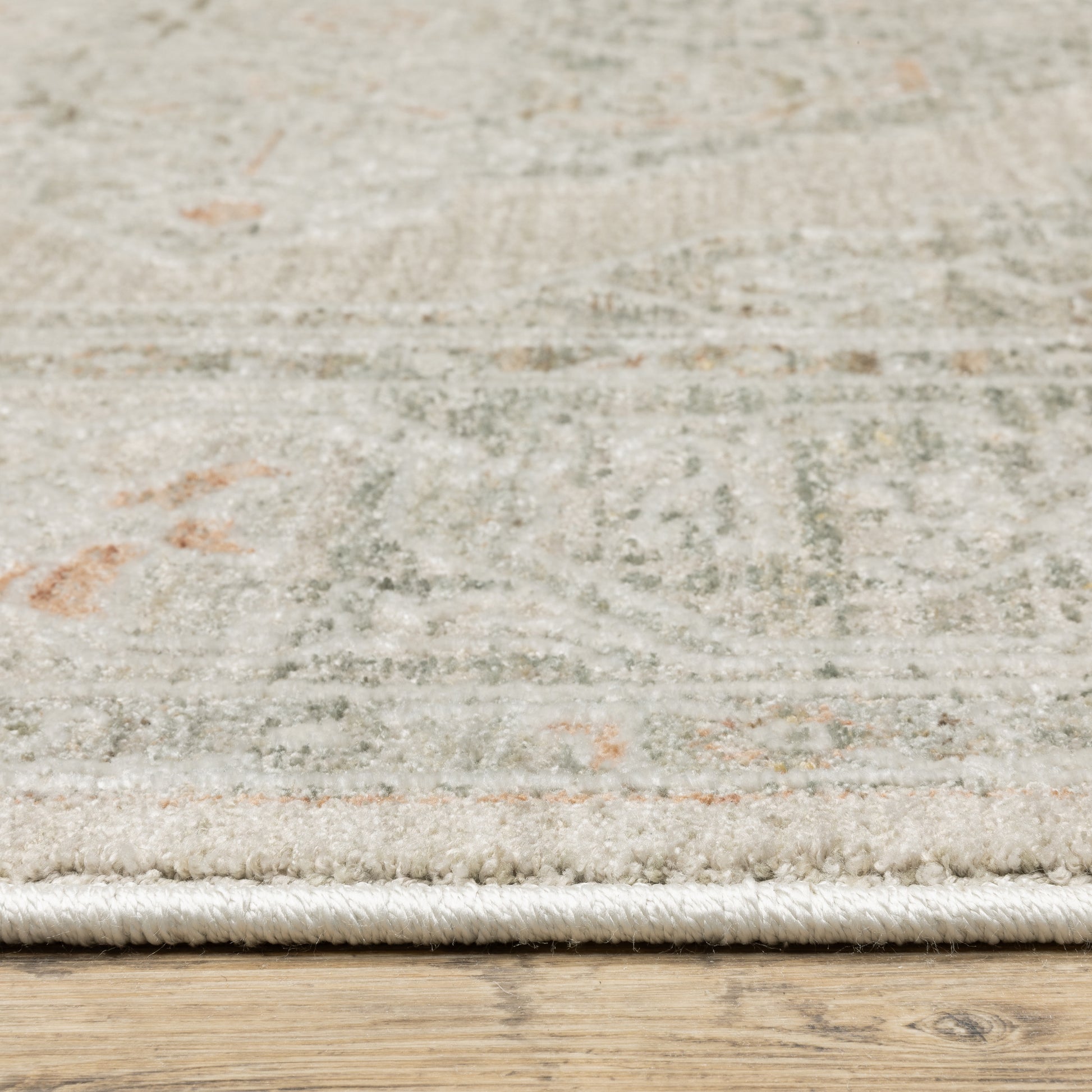 Keaton Medallion Beige/ Multi Distressed Cut Pile Rug