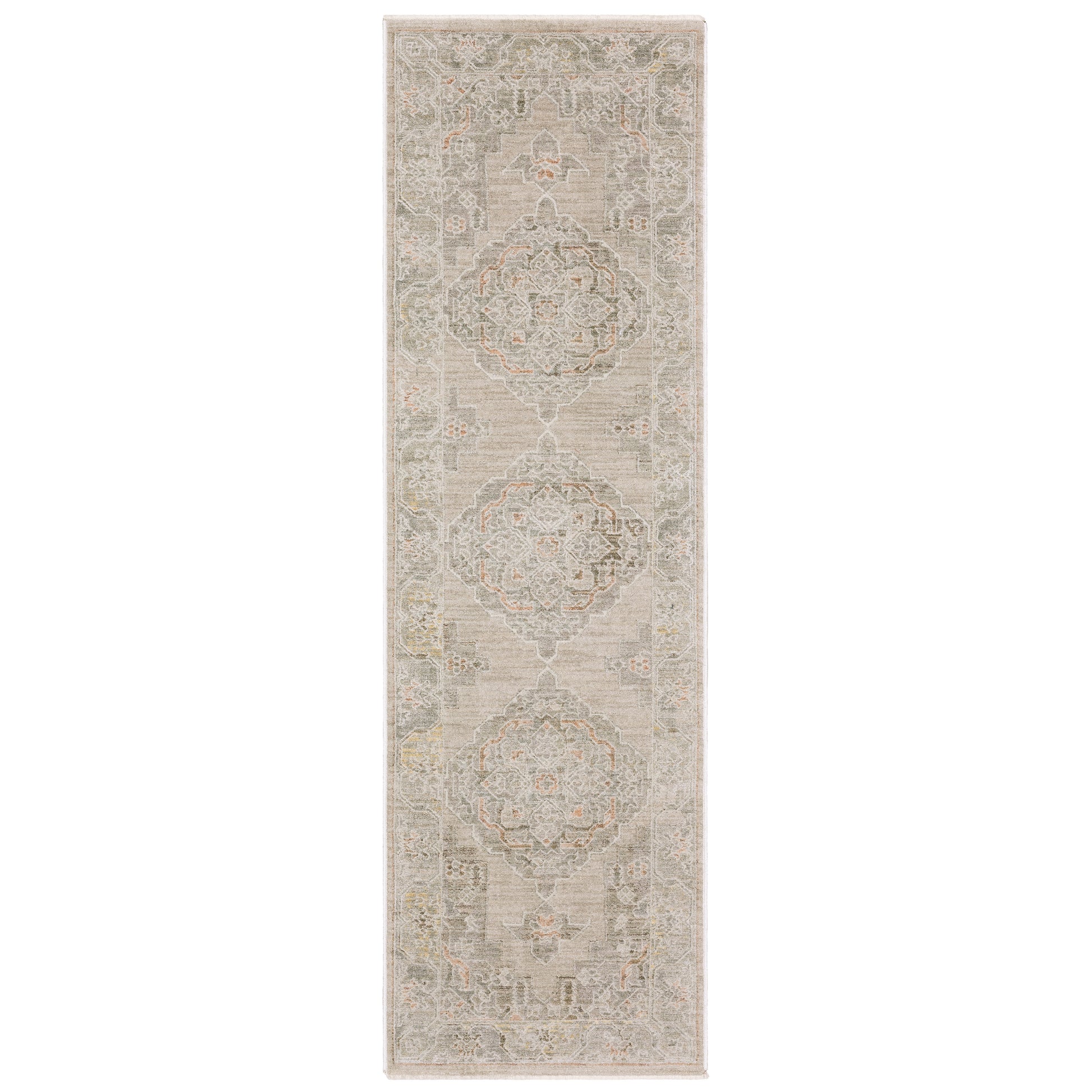 Keaton Kea02 Beige/ Multi Medallion Distressed Rug