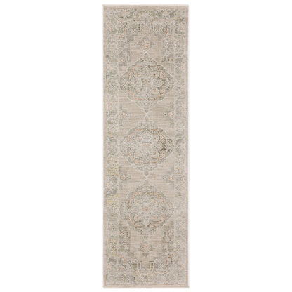 Keaton Kea02 Beige/ Multi Medallion Distressed Rug