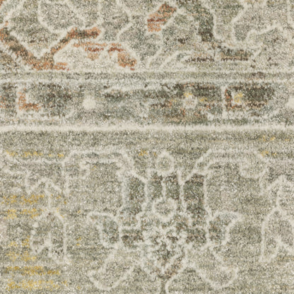 Keaton Medallion Beige/ Multi Distressed Cut Pile Rug