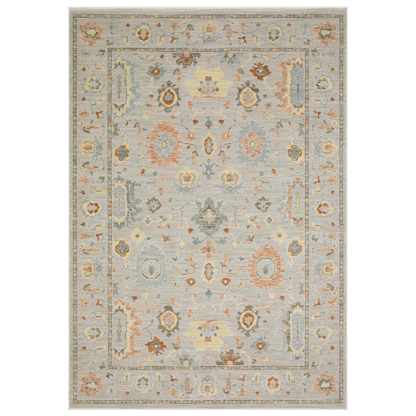 Keaton KEA03 Grey Floral Rug