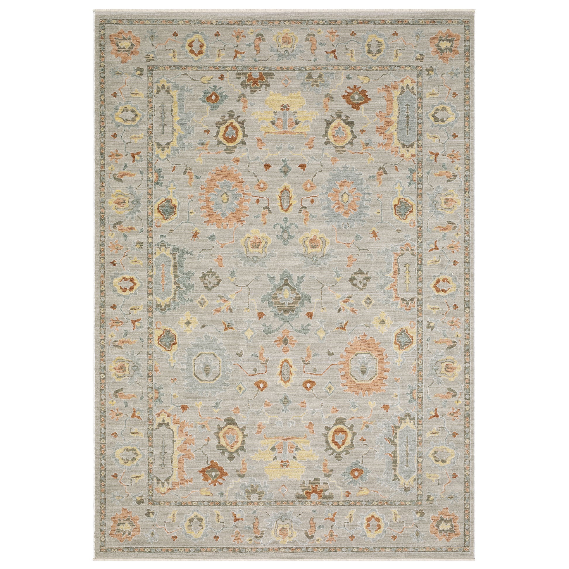 Keaton KEA03 Grey Floral Rug