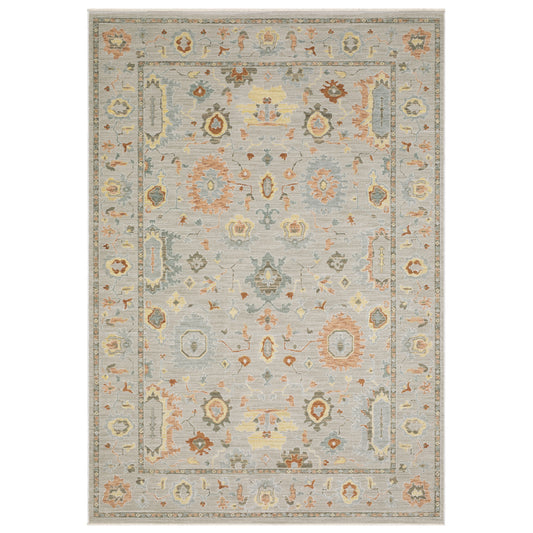 Keaton KEA03 Grey Floral Rug