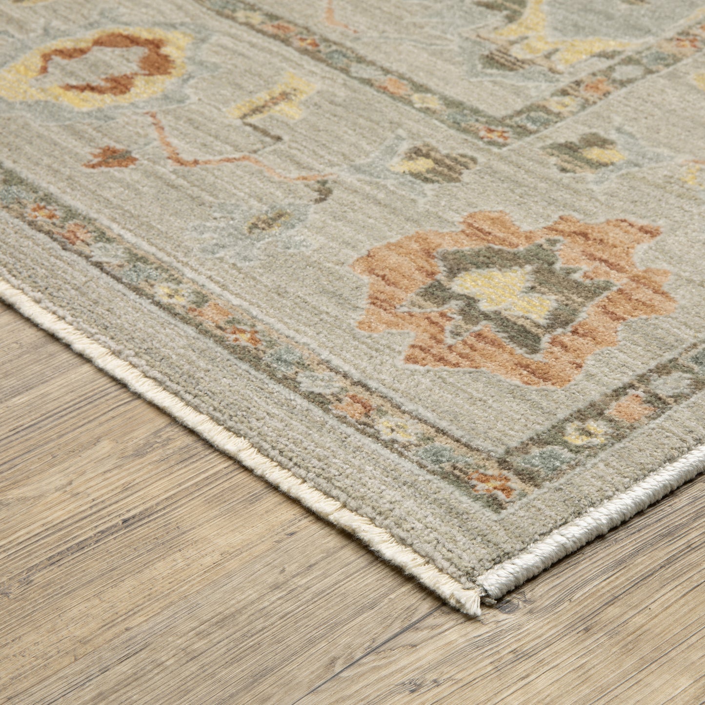 Keaton Floral Grey/ Multi Oriental Cut Pile Rug