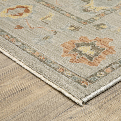 Keaton Floral Grey/ Multi Oriental Cut Pile Rug