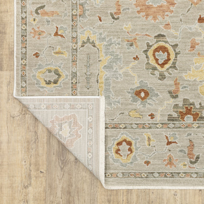 Keaton Floral Grey/ Multi Oriental Cut Pile Rug