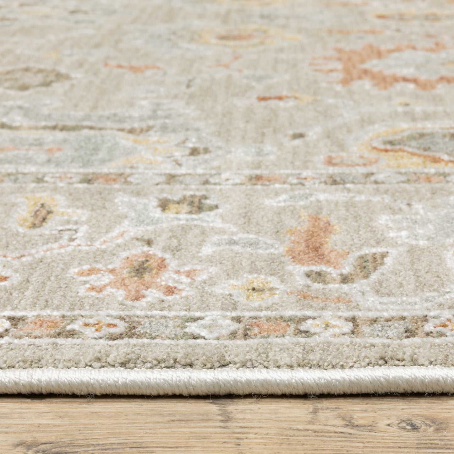 Keaton Floral Grey/ Multi Oriental Cut Pile Rug