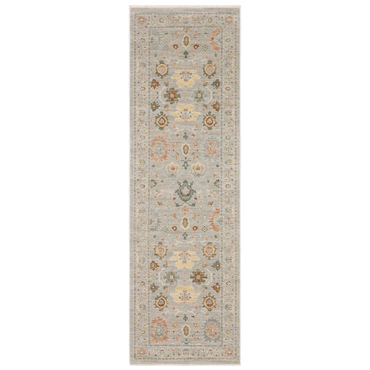Keaton Kea03 Grey/ Multi Floral Oriental Rug