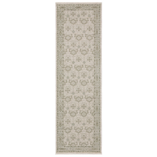 Keaton Kea04 Beige/ Green Floral Oriental Rug