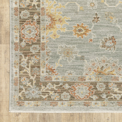 Keaton Floral Blue/ Multi Oriental Cut Pile Rug