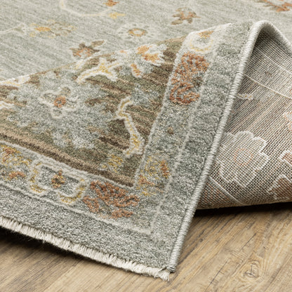 Keaton Floral Blue/ Multi Oriental Cut Pile Rug