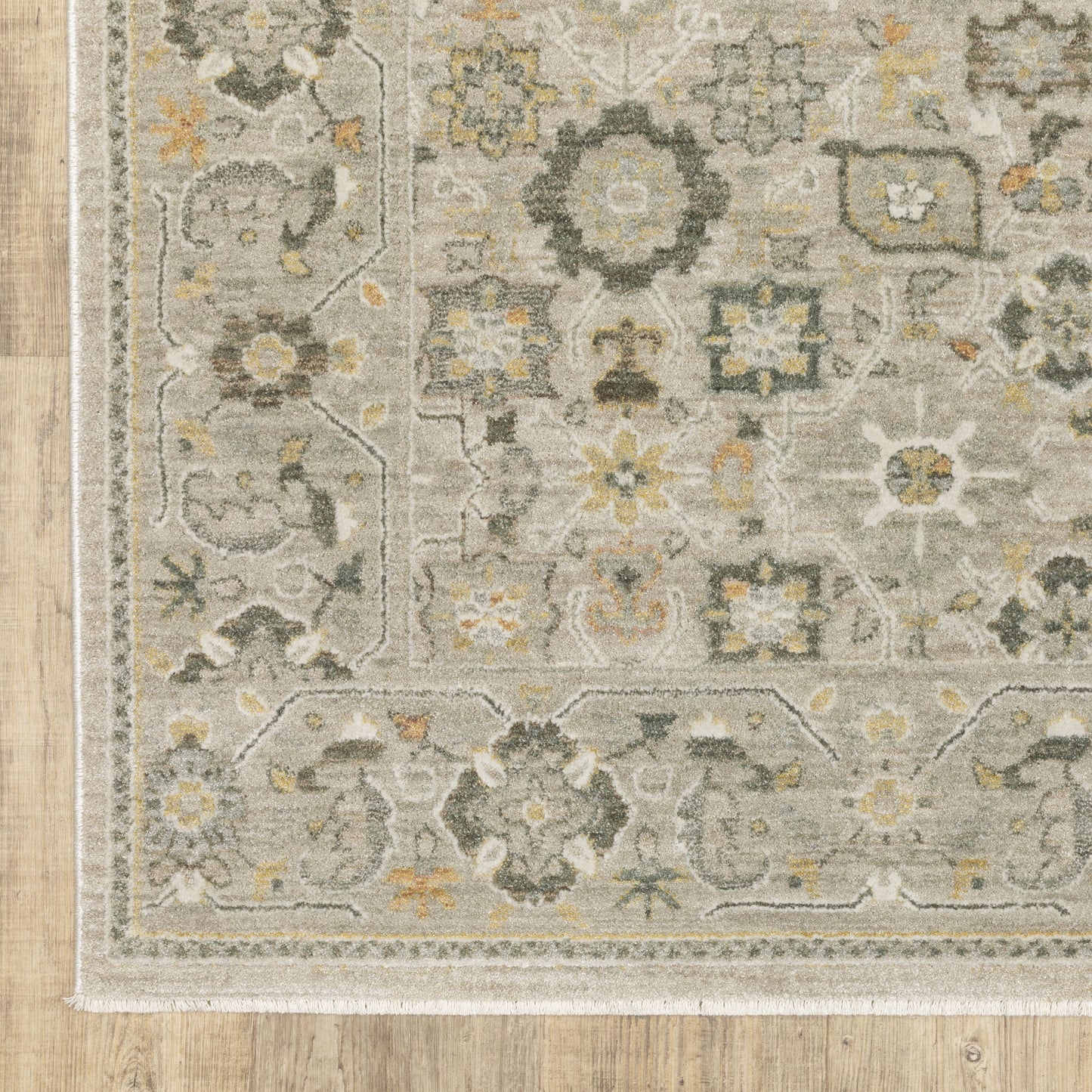 Keaton Floral Beige/ Blue Oriental Cut Pile Rug