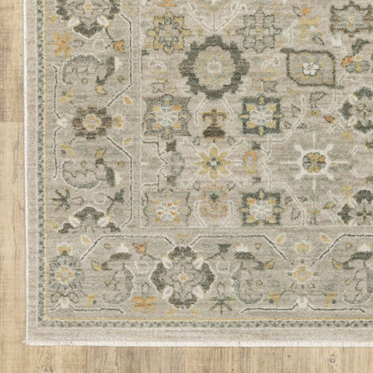 Keaton Floral Beige/ Blue Oriental Cut Pile Rug