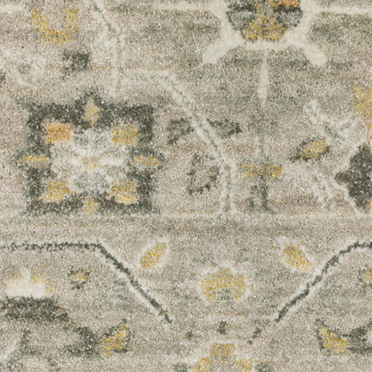 Keaton Floral Beige/ Blue Oriental Cut Pile Rug