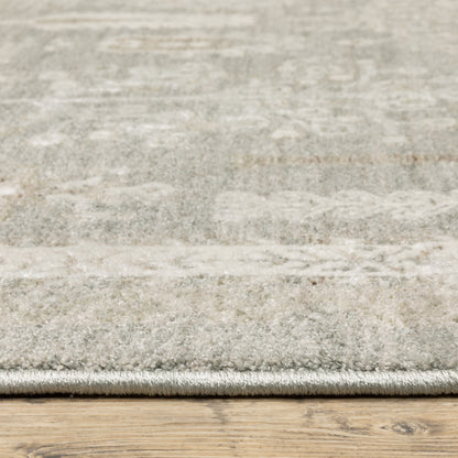 Keaton Floral Green/ Beige Oriental Cut Pile Rug
